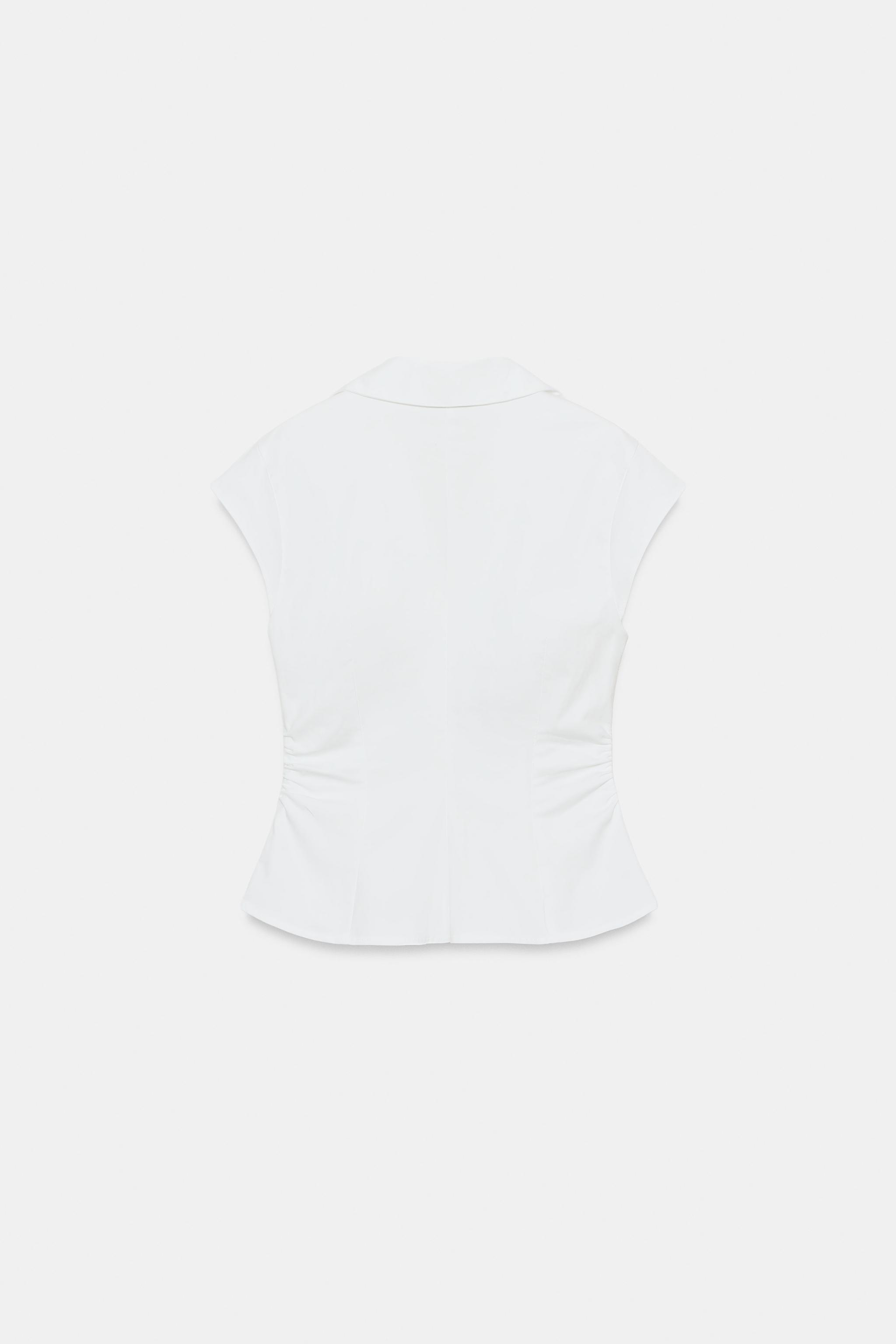 STUDDED POPLIN TOP