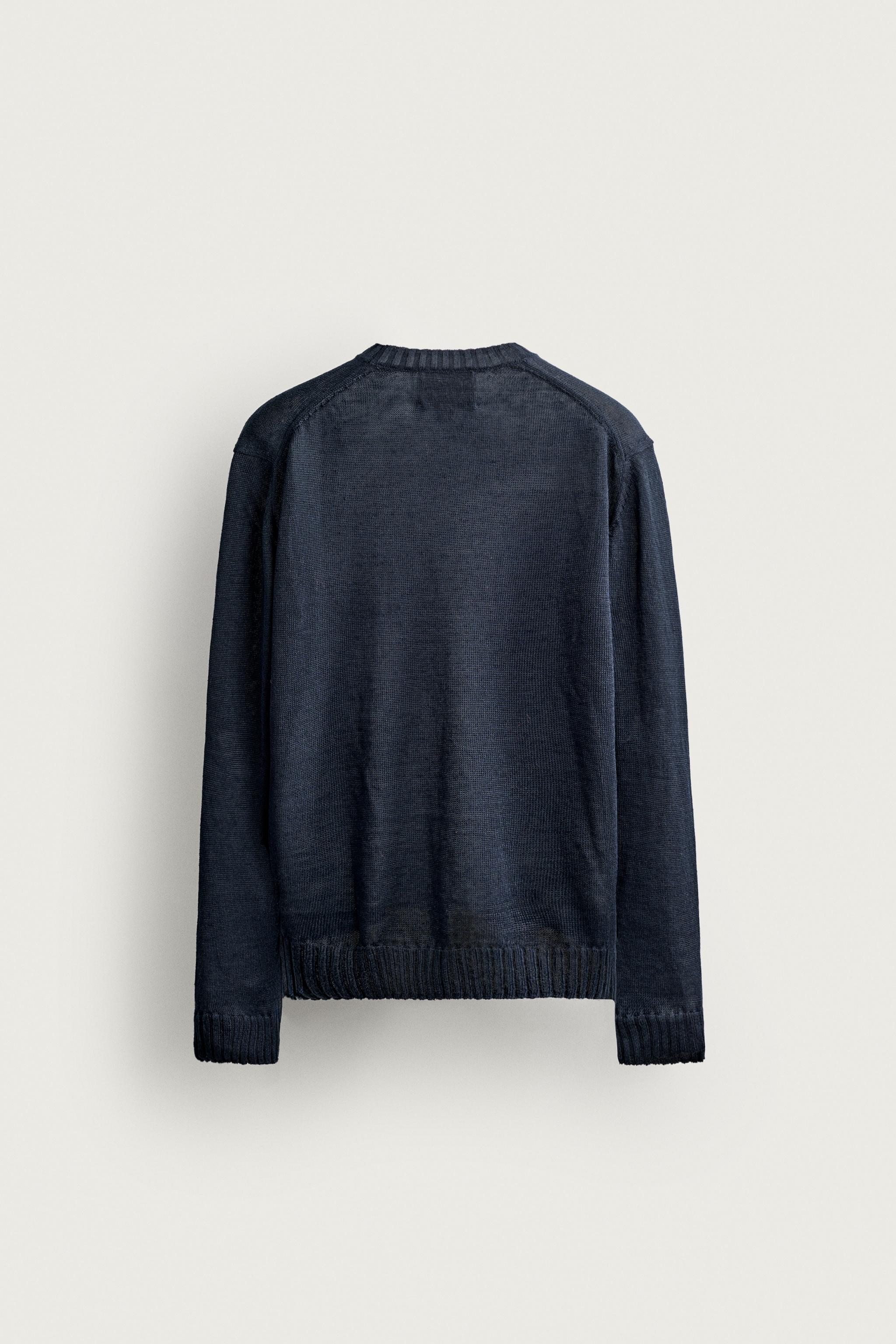 Zara %100 KETEN RELAXED FIT KAZAK görsel 6