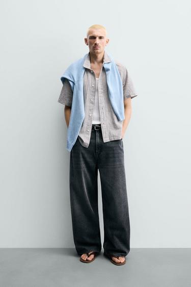 CHEMISE FLUIDE À RAYURES - Marron de Zara