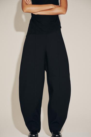 HIGH-WAIST BALLOON TROUSERS - Black by Zara - Image 1
