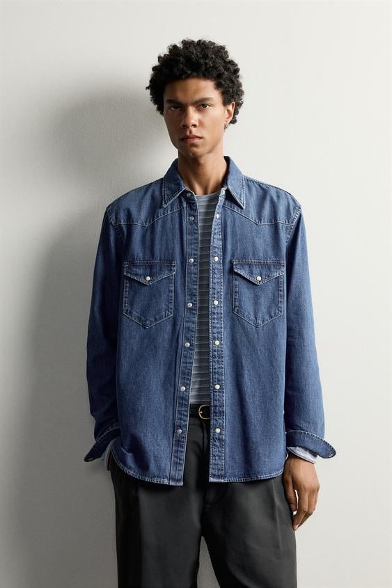 Koszula western jeansowa regular fit