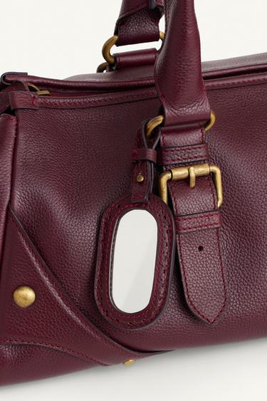 EXTENDED LEATHER BAG LIMITED EDITION - Burgundy Red by Zara - Image 7