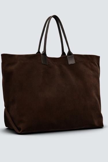 LIMITED EDITION LEATHER TOTE BAG - Brown by Zara - Image 0