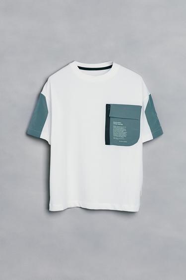 SPORTY T-SHIRT WITH POCKET - White by Zara