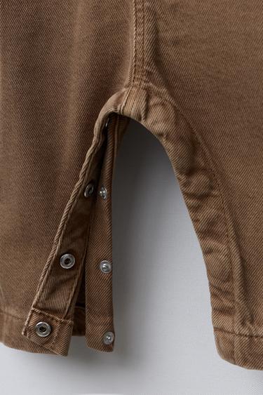 PLAIN TWILL DUNGAREES - camel by Zara - Image 3