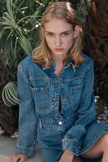 Z1975 MIDI DENIM DRESS - Mid-blue by Zara - Image 1