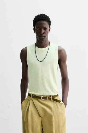 LIGHTWEIGHT KNIT TANK TOP - Ecru by Zara