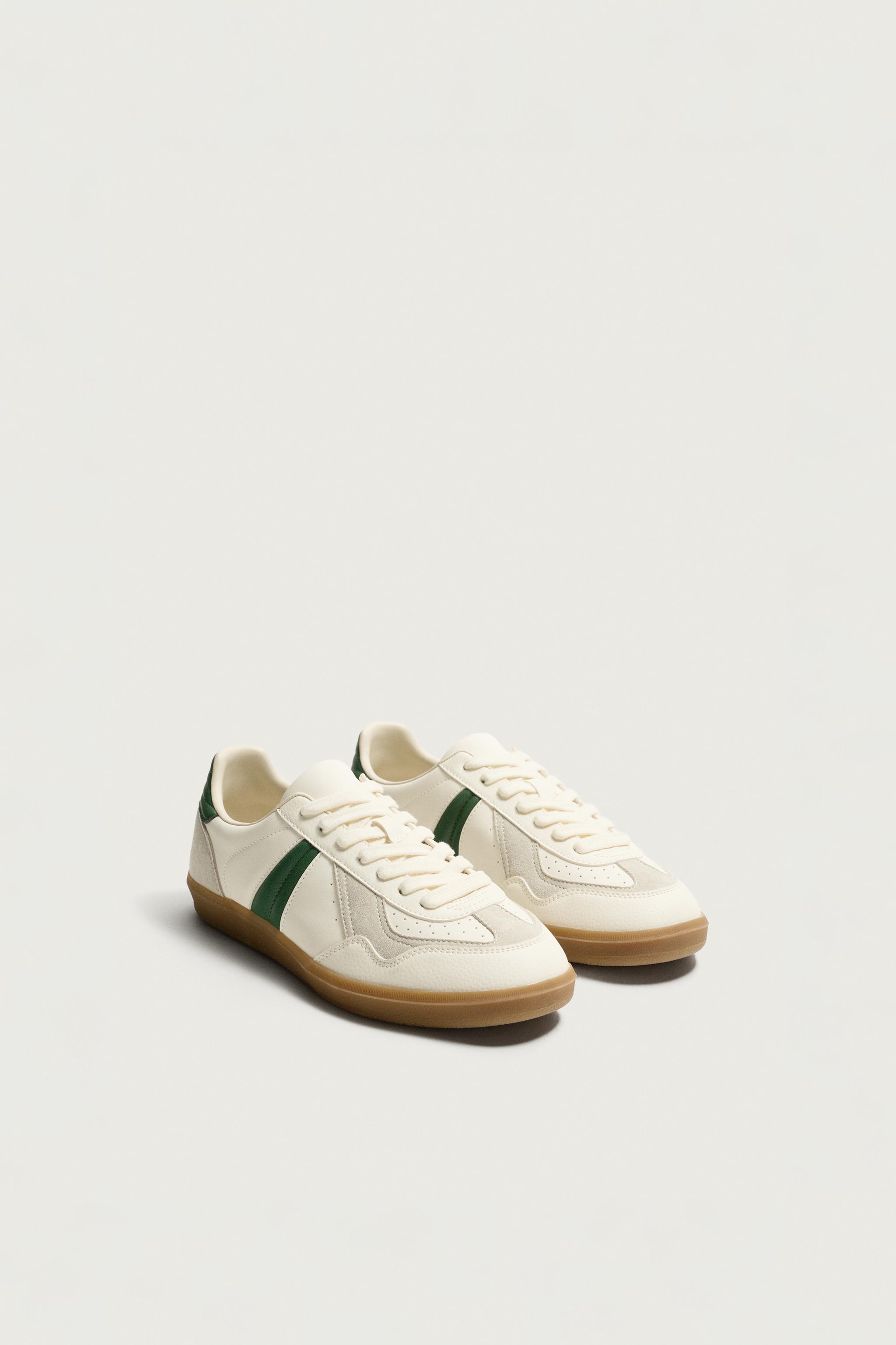 RETRO COLOR-DETAIL SNEAKERS — White