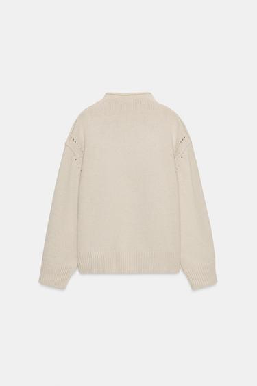SEAMED KNIT JUMPER - Stone by Zara - Image 6