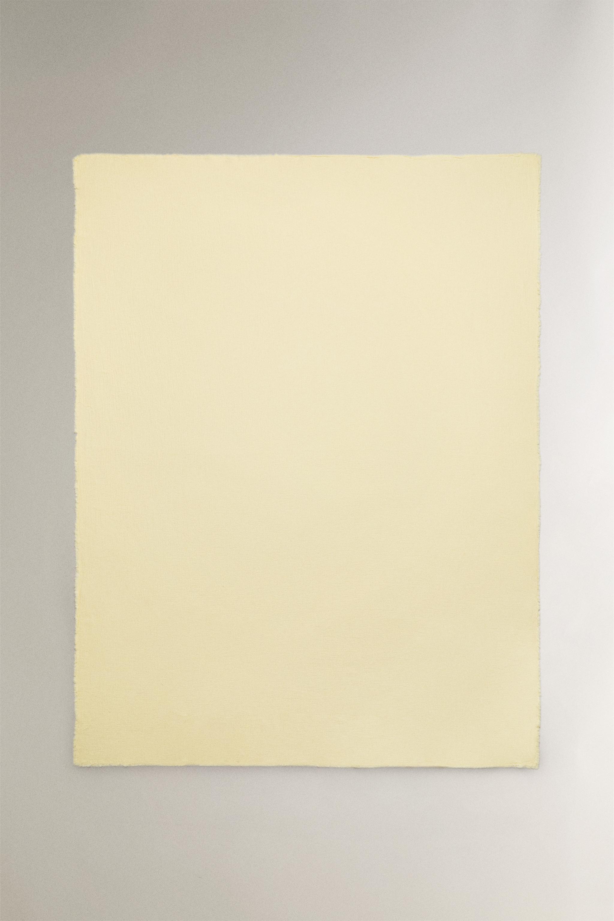 COTTON BLANKET WITH FRINGING — Yellow