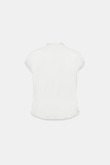 TOP SATINÉ À BOUTONS LATÉRAUX - Blanc cassé de Zara - Image 5