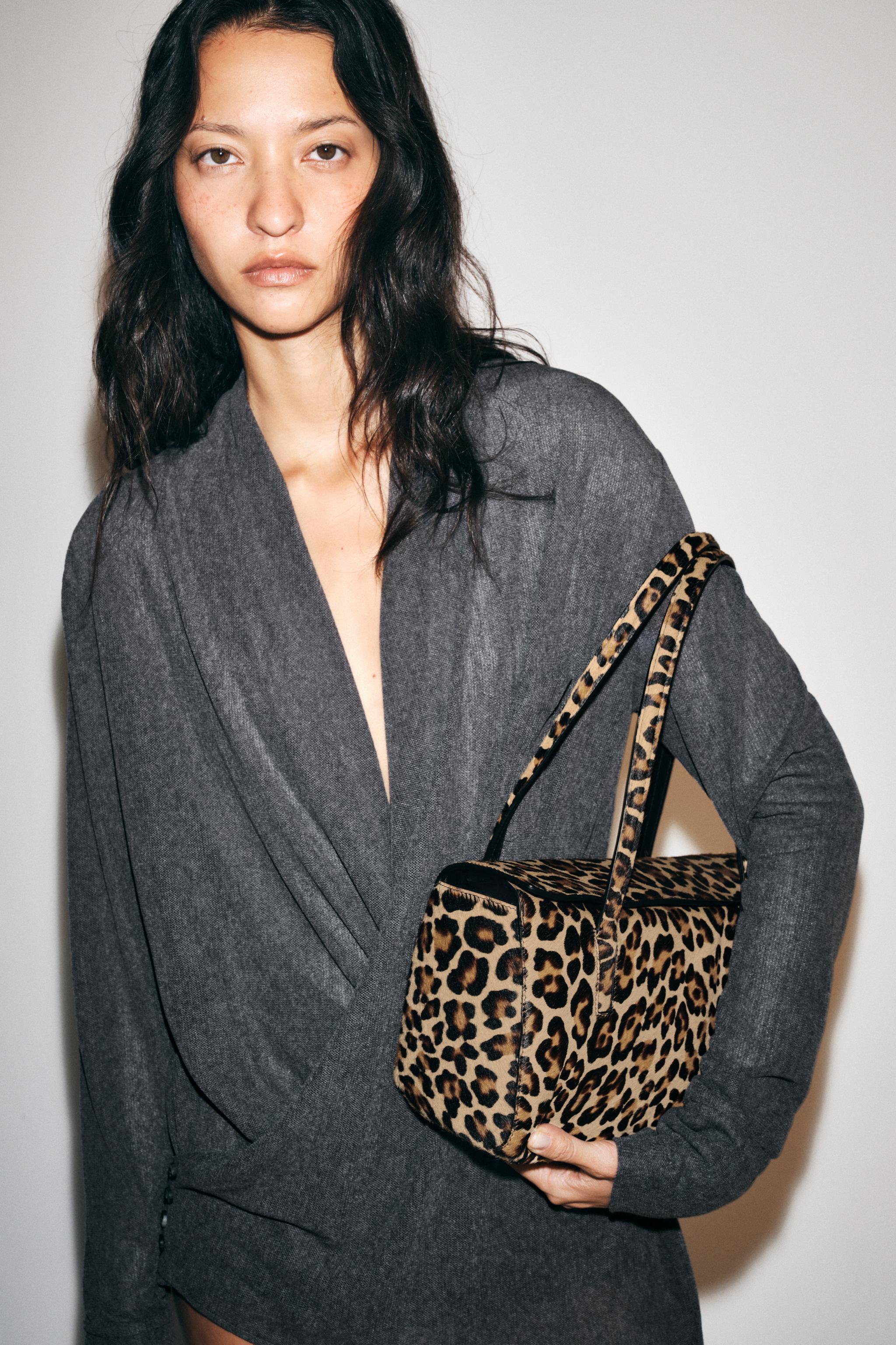 ANIMAL PRINT LEATHER CITY BAG - Leopard | ZARA United States
