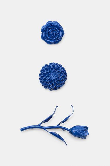 PACK 3 BROCHES FLOR - Cobalto de Zara