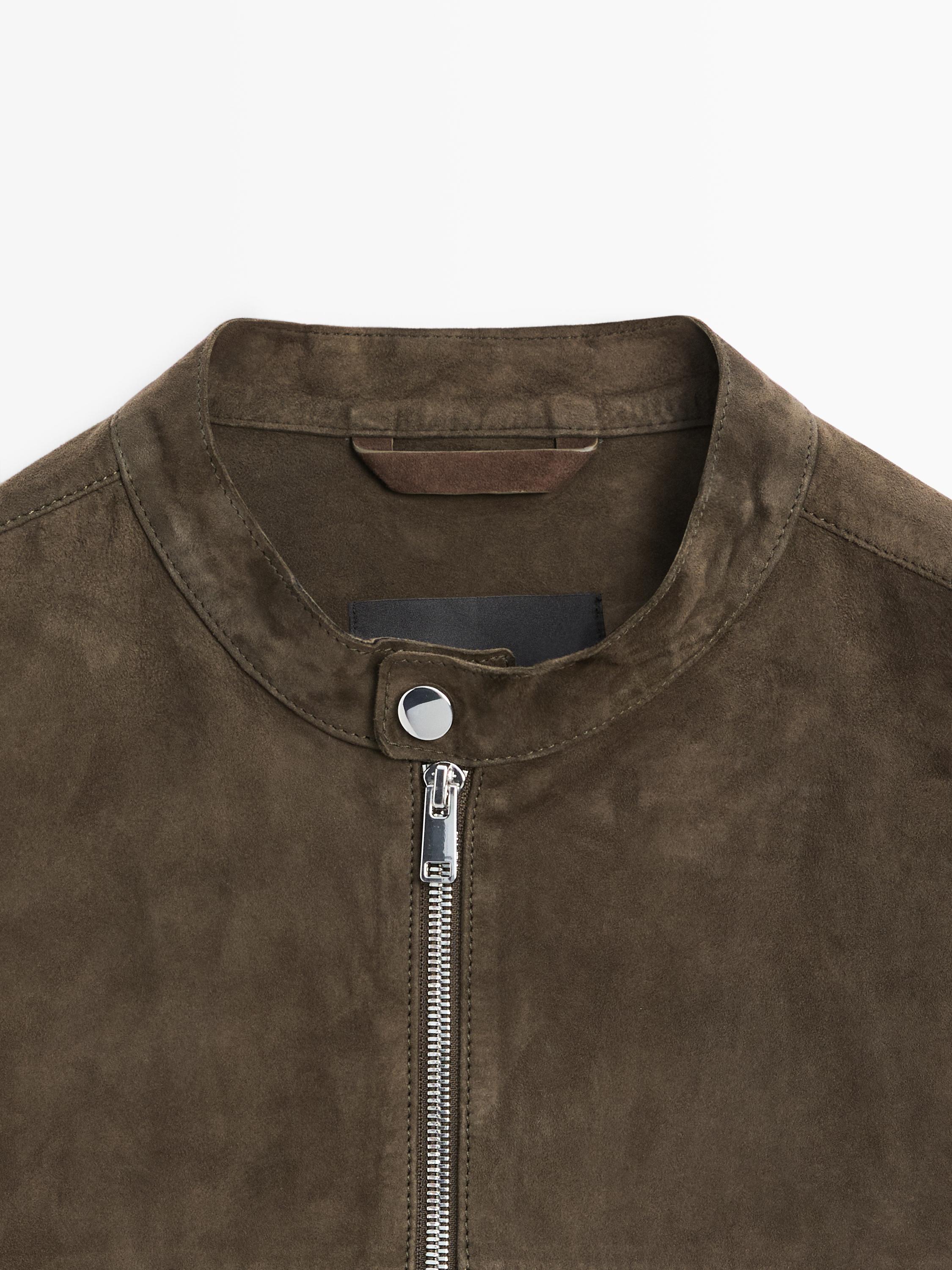 Veste en cuir finition daim