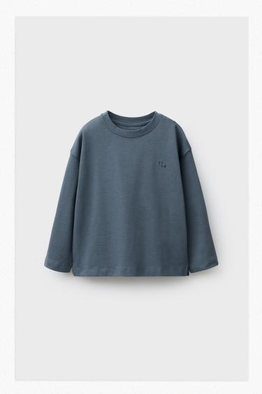ФУТБОЛКА HEAVYWEIGHT З ВИШИВКОЮ - Колір нічного неба Zara
