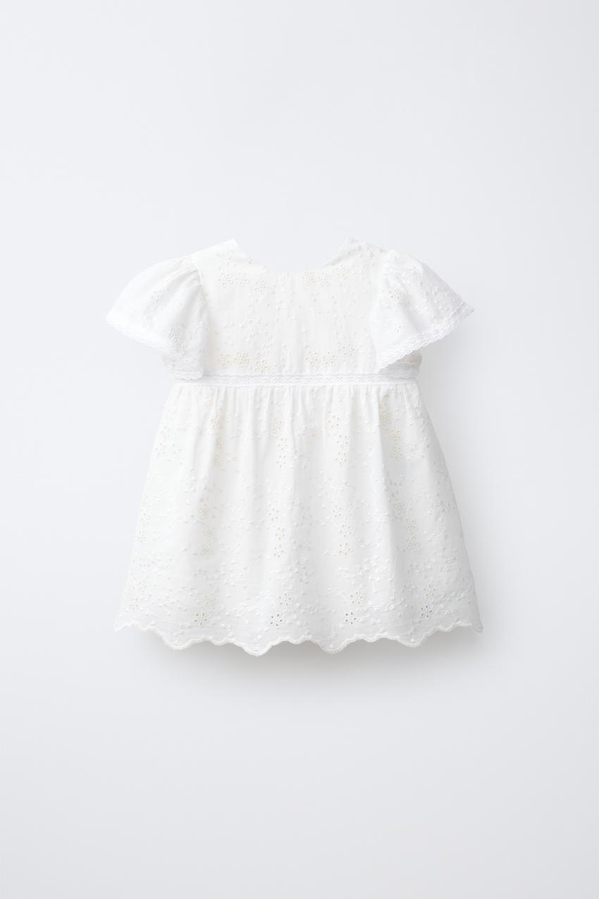 EMBROIDERED FLORAL DRESS - White | ZARA United States EMBROIDERED FLORAL DRESS - White | ZARA United States