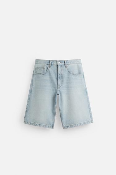 BERMUDA DENIM COUPE AMPLE - Bleu clair de Zara