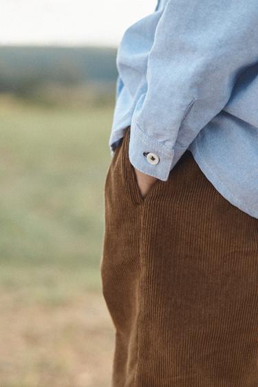 LIMITED EDITION CORDUROY TROUSERS WITH DARTS - Brown by Zara - Image 4