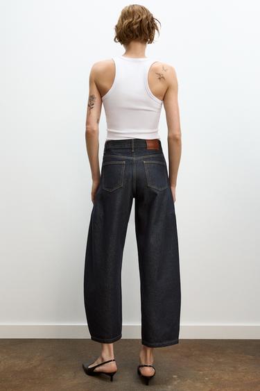 Zara ZW COLLECTION MID-RISE BALLOON JEANS - Blue