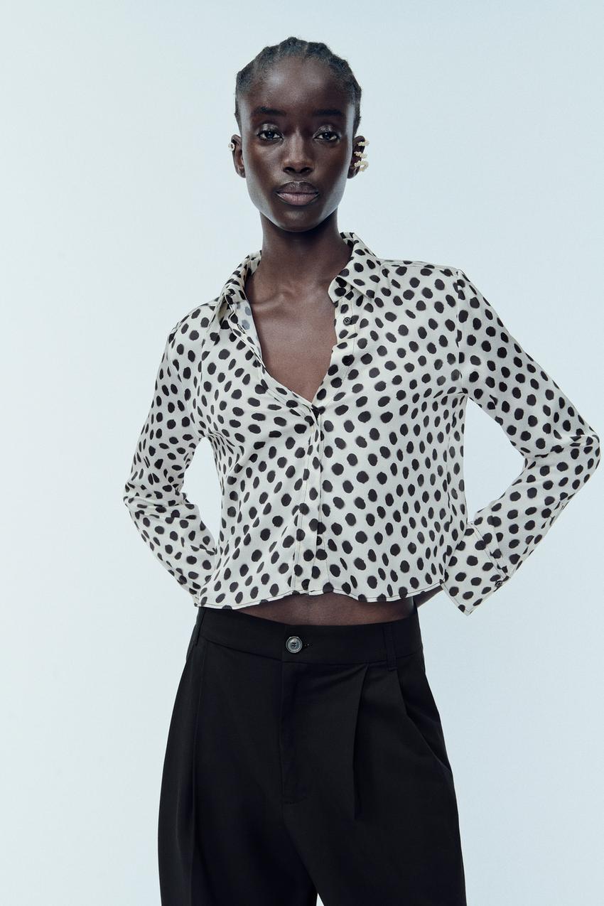 Blusa Zara Basic Zara Camiseta Lunares Camisa Lunares Mujer Zara
