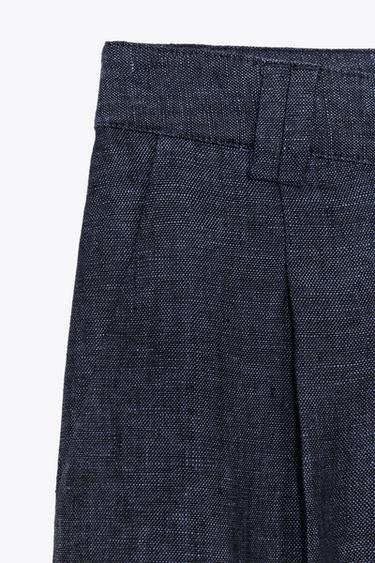 100% LINEN CROSS-WAIST TROUSERS - Indigo by Zara - Image 7