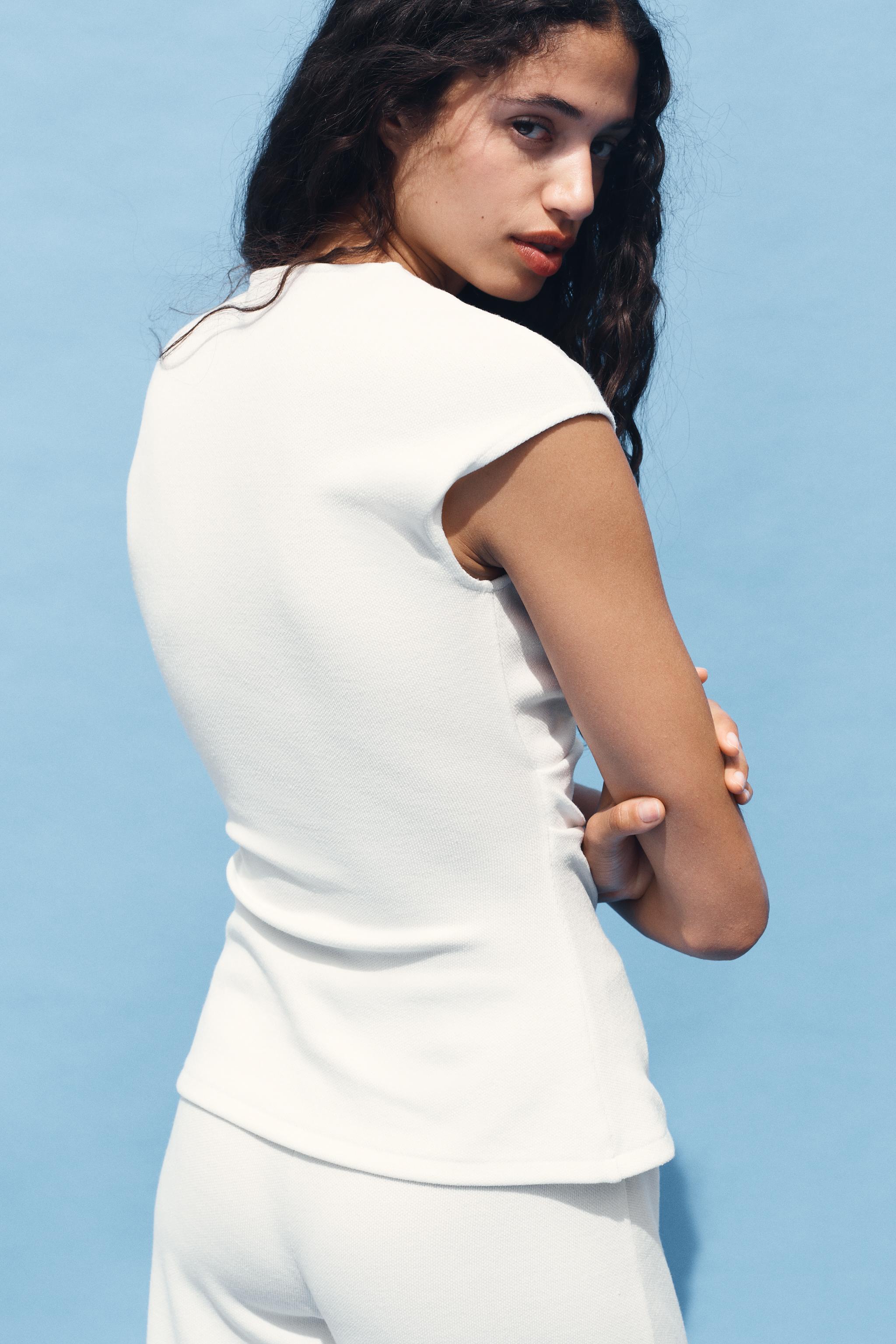 TEXTURED CLASP TOP - Oyster-white | ZARA United States