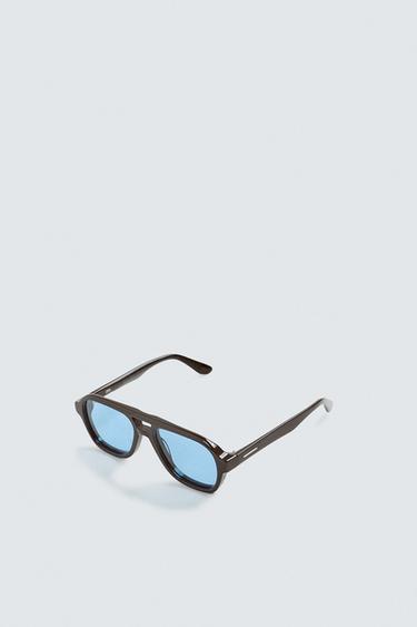 LUNETTES DE SOLEIL OVALES - Bleu de Zara - Image 4
