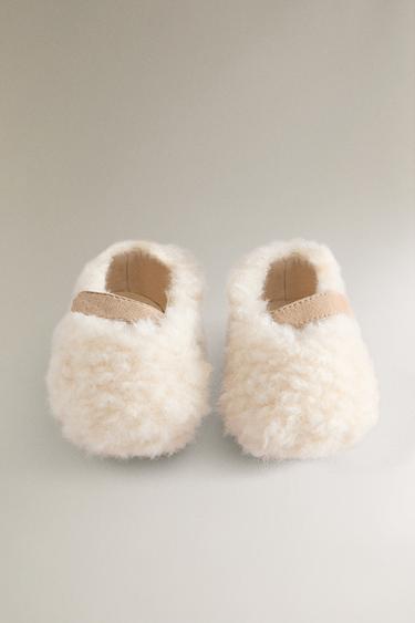 FAUX SHEARLING BALLERINA BOOTIES - Ecru White by Zara - Image 2