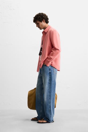 STRIPED SHIRT - Red / Coral by Zara - Image 3