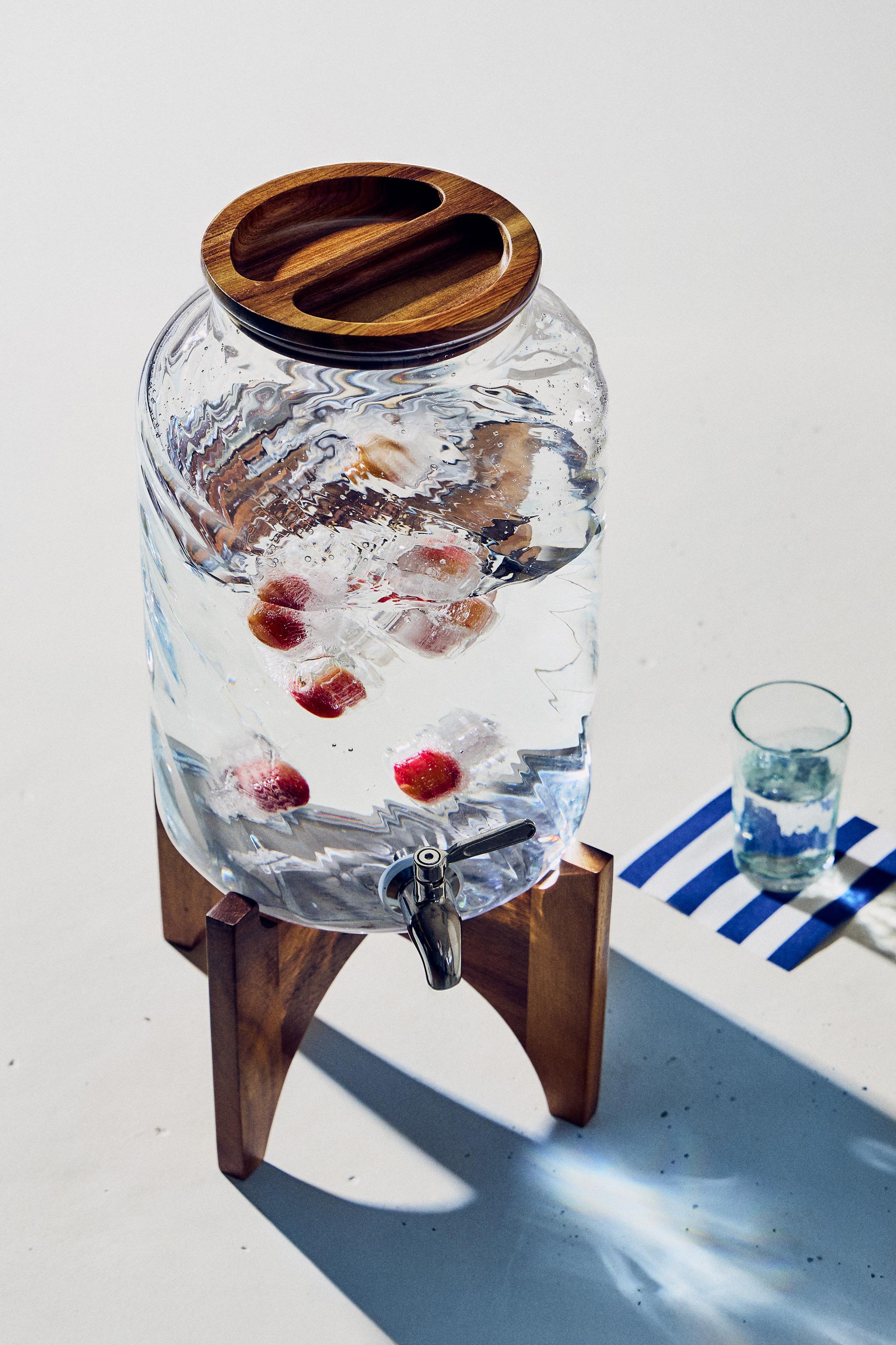 ACRYLIC AND WOOD DISPENSER — Transparent