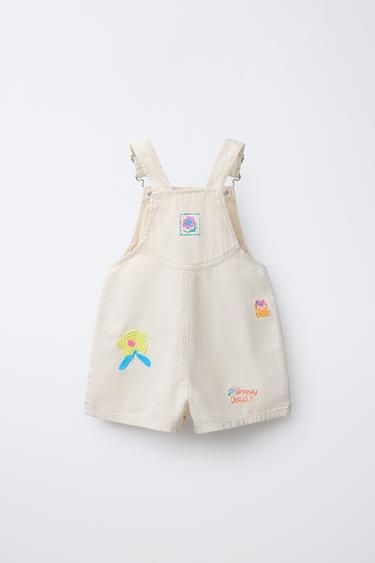 PETO CORTO SARGA BORDADOS - Crudo de Zara