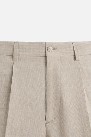 100% WOOL SUIT TROUSERS - Beige by Zara - Image 8