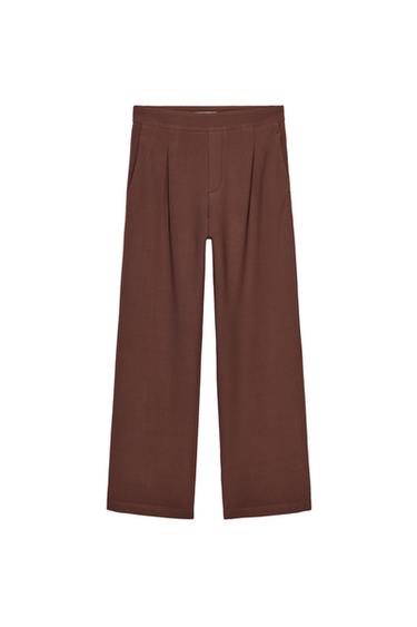 WIDE-LEG CREPE TROUSERS