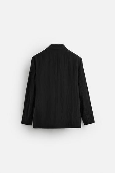 FLOWY CRINKLED EFFECT BLAZER - Black by Zara - Image 7