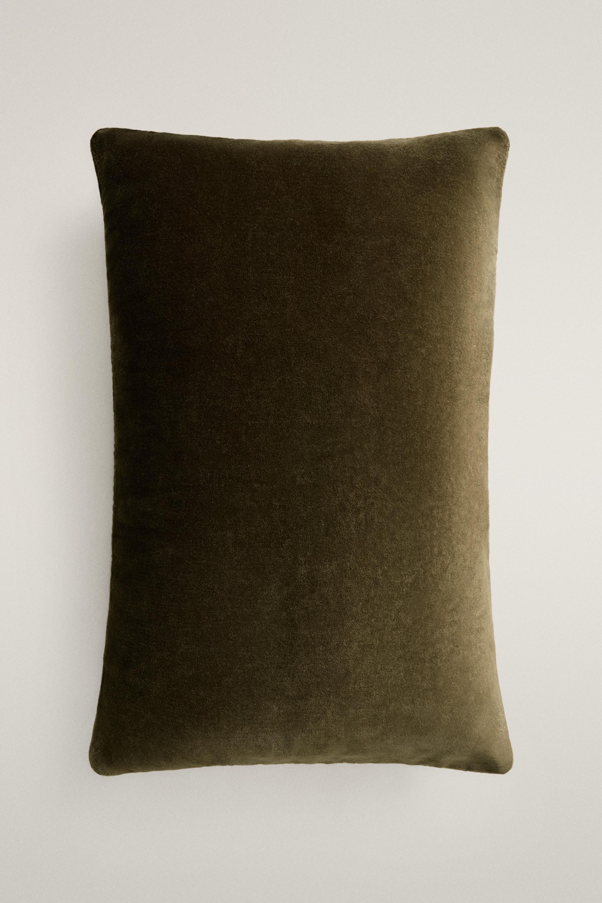 VELVET EMBROIDERED THROW PILLOW COVER