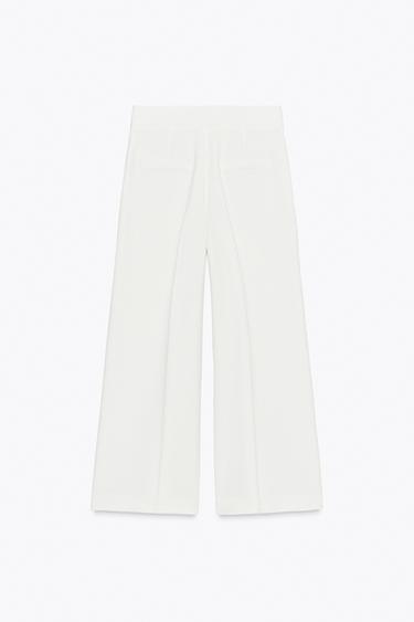 PANTALON JUPE-CULOTTE TAILLE HAUTE - Écru de Zara - Image 5