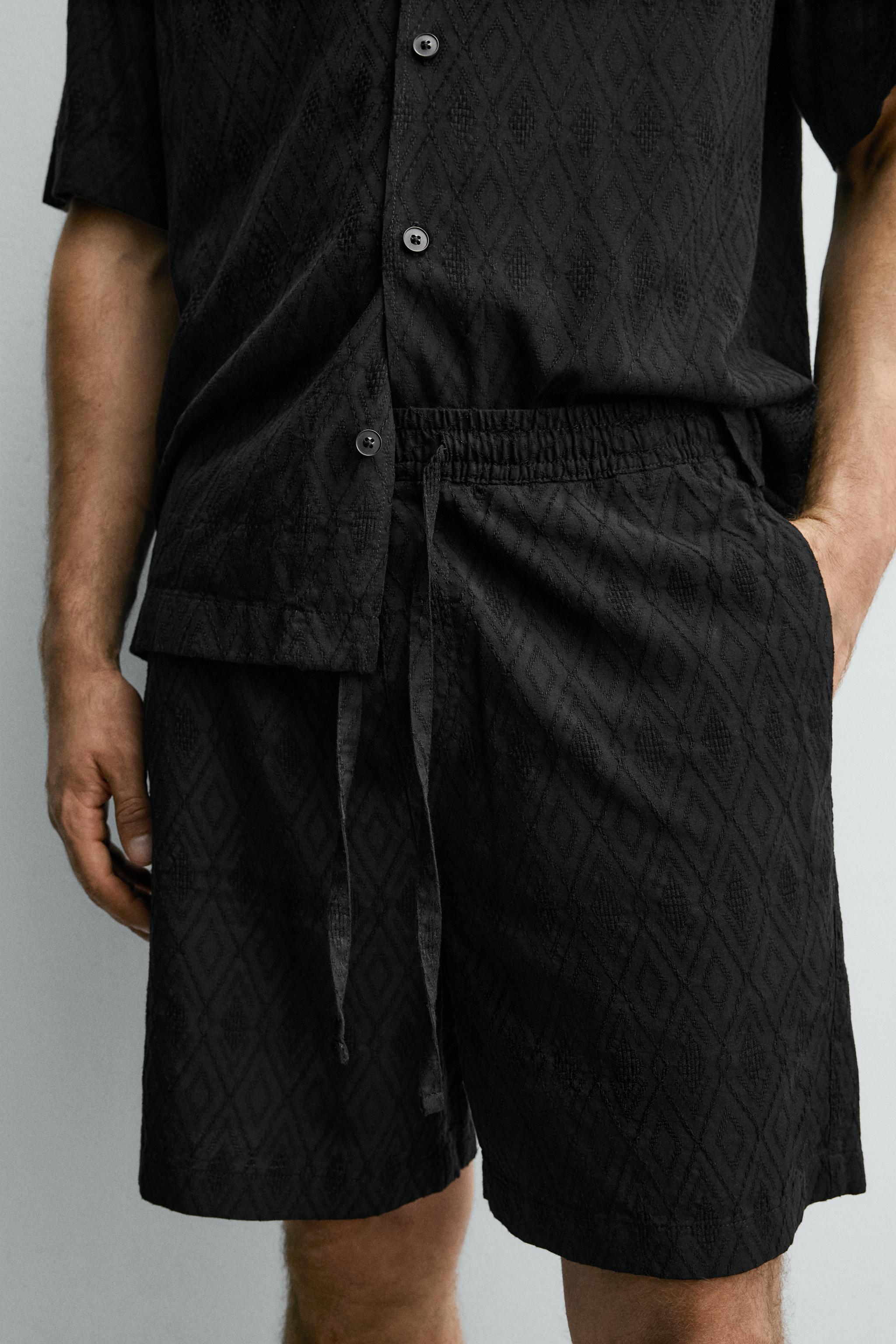 Мужские шорты Zara GEOMETRIC JACQUARD REGULAR FIT SHORTS — фото 5