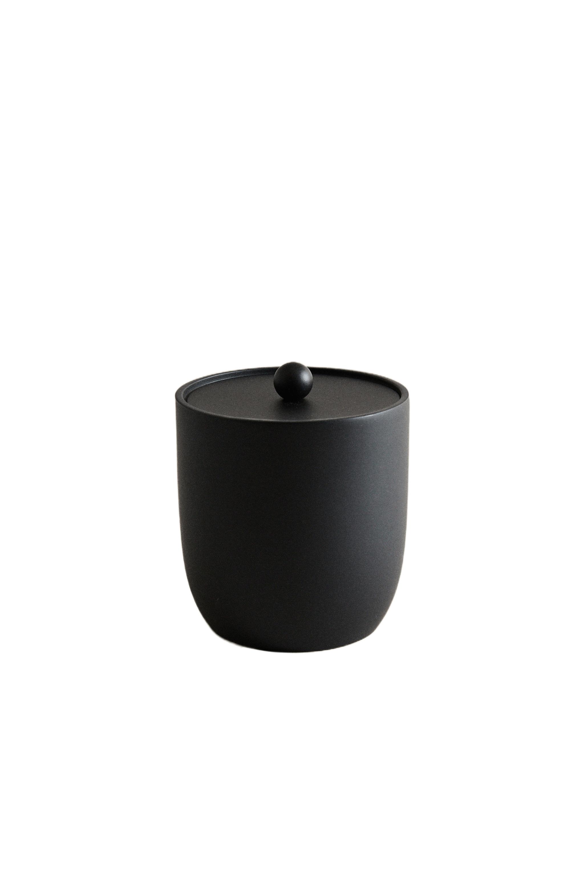 BLACK RESIN BATHROOM ORGANIZER JAR
