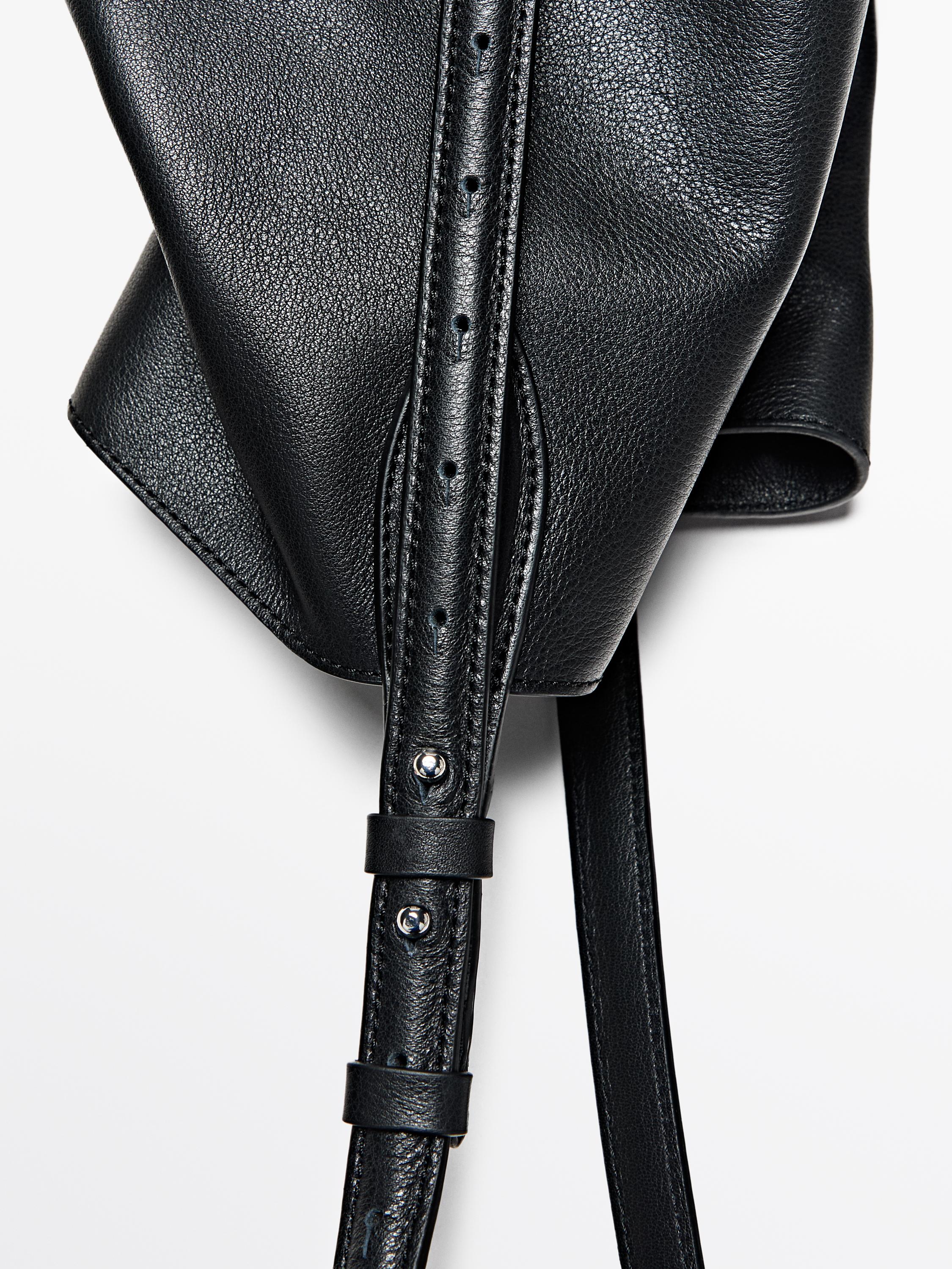 Nappa leather bucket bag