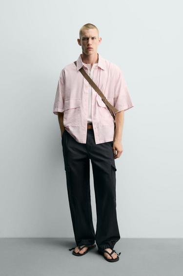 CAMISA JACQUARD RAYADA TEXTURIZADA