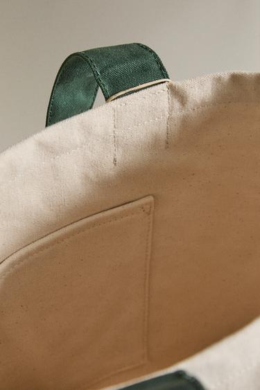 SAC TOTE GOLF - Écru / Vert de Zara - Image 2