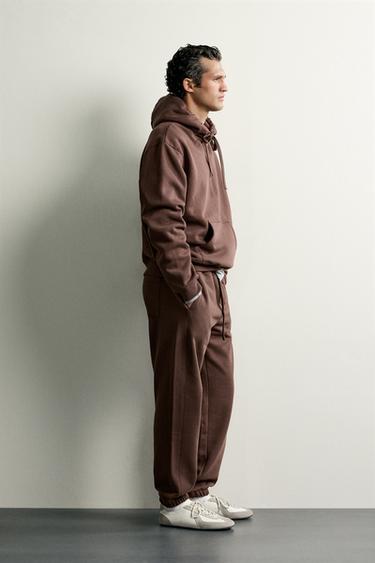 PANTALÓN CHÁNDAL BÁSICO - Marrón de Zara