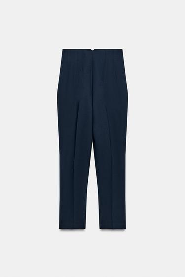 HIGH-WAIST TROUSERS - Navy blue by Zara - Image 1