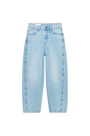 JEANS TRF CROPPED TIRO MEDIO - Azul claro de Zara