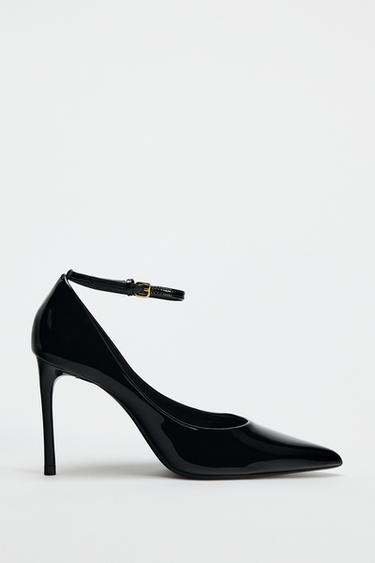 HEELED SHOES WITH ANKLE STRAP - Black by Zara