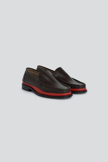 LEATHER LOAFERS — Orange 1