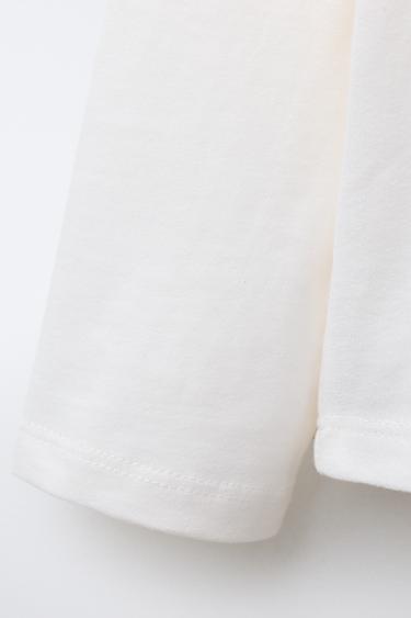 T-SHIRT WITH FLOCKED SLOGAN - Blue by Zara - Image 3