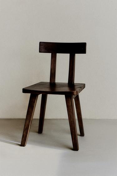 CHAISE À DOSSIER EN BOIS - Marron foncé de Zara