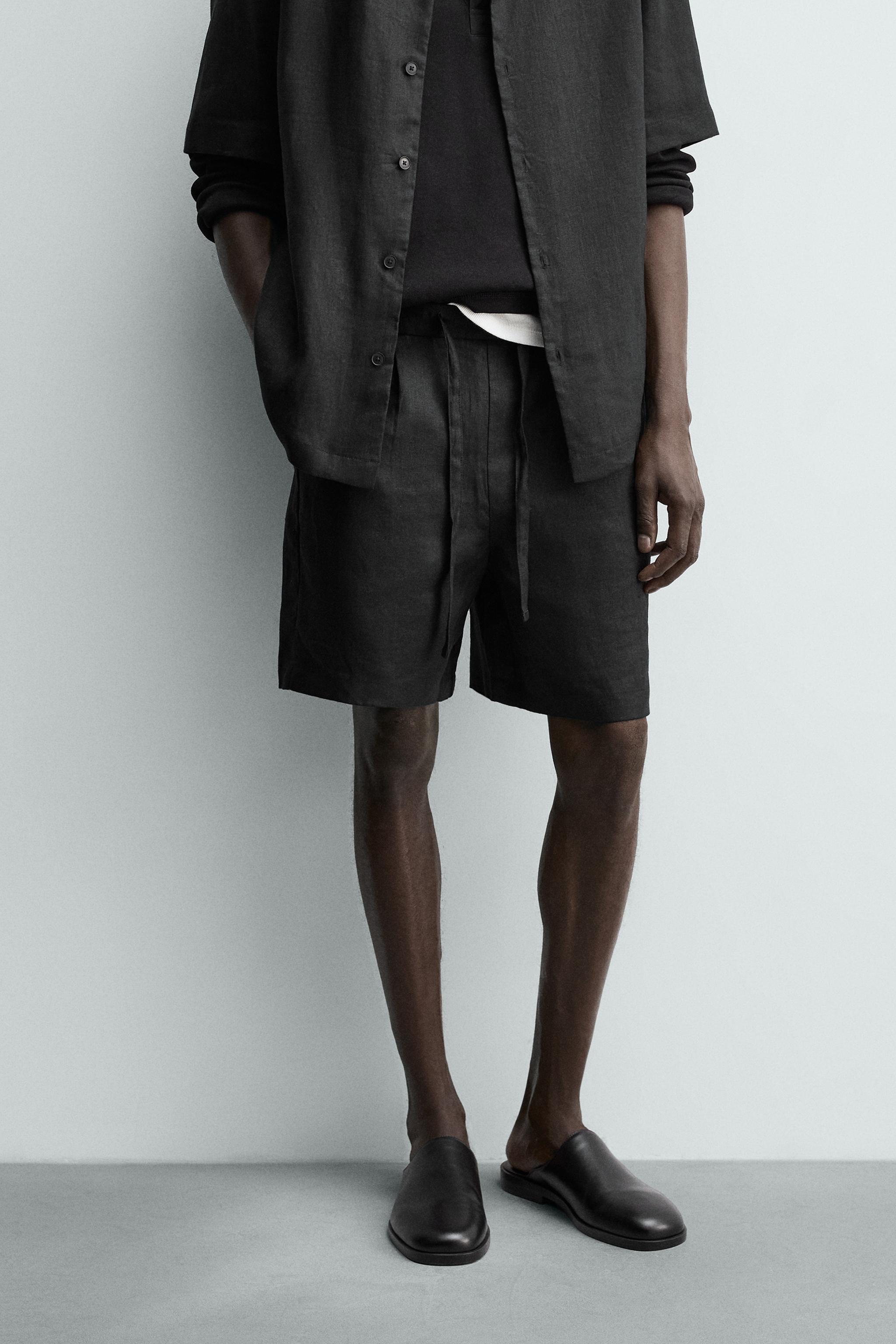 Мужские шорты Zara 100% LINEN RELAXED FIT SHORTS — фото 2