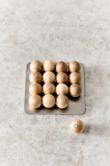 WOODEN MAGNETS (SET OF 16) - Light beige by Zara - Image 5